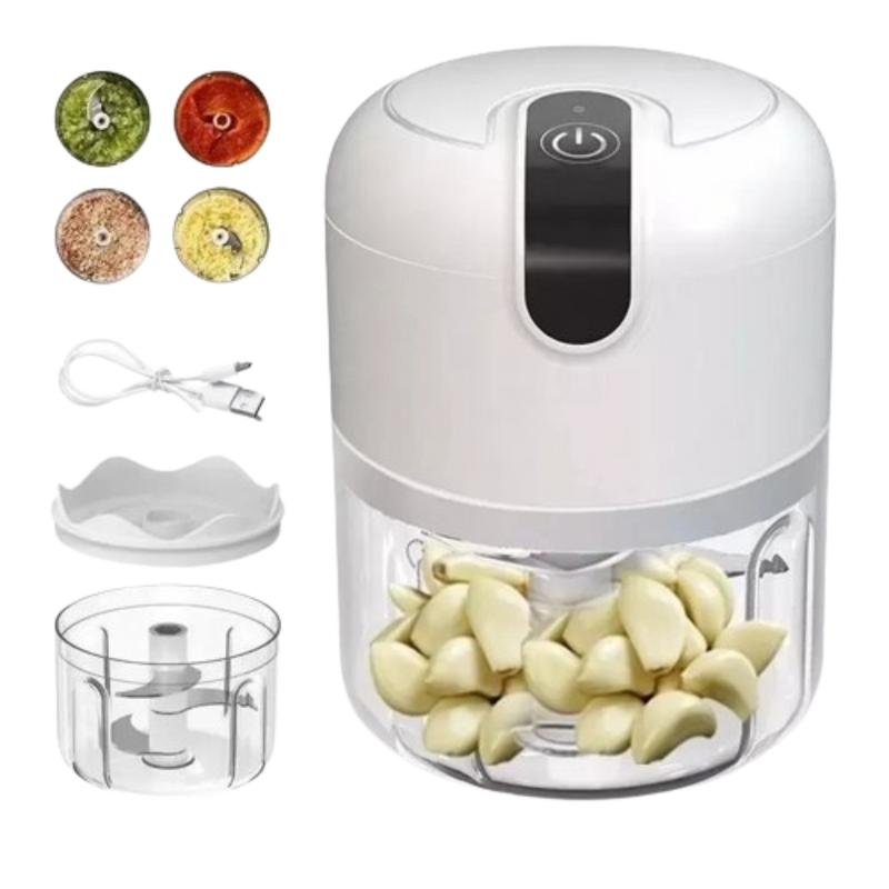 Cortador De Alho Frutas Vegetal Elétrico USB Recarregável
