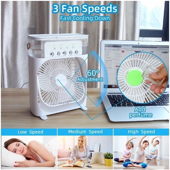 Mini Climatizado Umidificador Ventilador Portátil USB