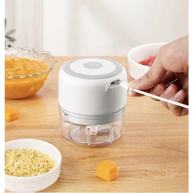 Cortador De Alho Frutas Vegetal Elétrico USB Recarregável